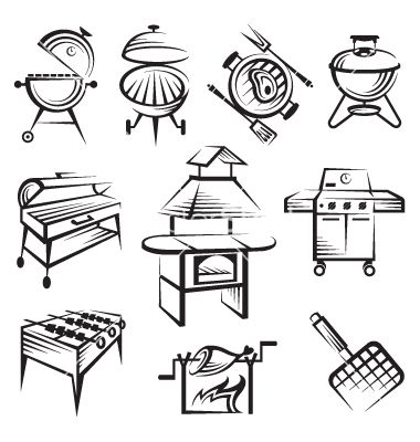 Bbq Tattoo Ideas, Bbq Tattoo, Bbq Coloring Pages, Bbq Drawing Simple, Grill Drawing, Barbecue Drawing, Bbq Drawing, Bbq Clipart Free, Bbq Illustration Design