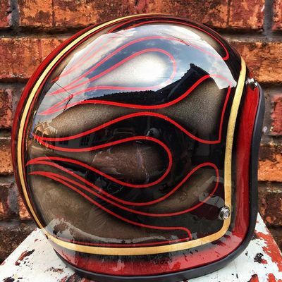 Open Face Helmets · Fancy Helmets · Online Store Powered by Storenvy Airbrushed Helmets, Face Slim, Predator Helmet, Open Face Motorcycle Helmets, Airbrush Painting, Cool Motorcycle Helmets, Custom Motorcycle Helmets, Lowrider Bike, Half Helmets