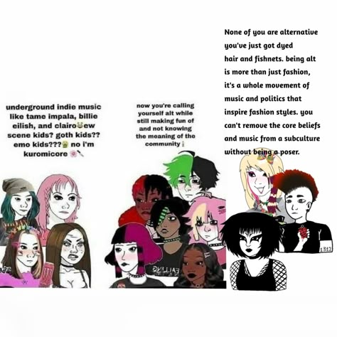 The Difference Between Emo And Goth, Queer Core Punk, Difference Between Emo And Goth, Alt Subcultures Outfits, Scene Punk Outfits, Punk Username Ideas, Punk Subculture Fashion, Wholesome Punk, Hardcore Punk Aesthetic