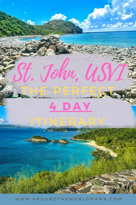 The Perfect Weekend in St. John, USVI: 4 Day Itinerary Cruz Bay St John, Westin St John, St Thomas Itinerary, Where To Stay In St John Usvi, At John Usvi, Us Virgin Islands Vacation, St John Virgin Islands, Virgin Islands Vacation, Mom Time