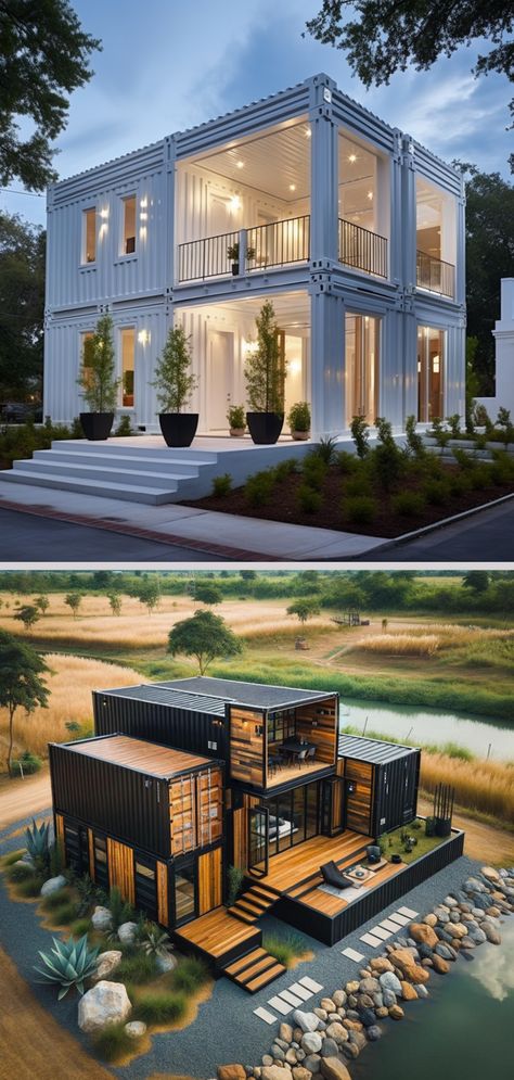 Eco-Friendly and Stylish Container Houses You'll Love Container House Design Large, Two Story Container Home, Container Home Layout, Container Homes Ideas Design, Container House Design Ideas, Container Home Floor Plans, Diy Bohemian Decor, Container House Ideas, Shipping Container House Design