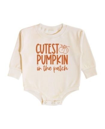 Sweet Wink Unisex Cutest Pumpkin In The Patch Long Sleeve Romper - Baby Thanksgiving Onesie, Cutest Pumpkin In The Patch, Fall Baby Clothes, Bubble Style, Fall Baby, Cute Pumpkin, Sleeved Romper, Long Sleeve Romper, Baby Romper