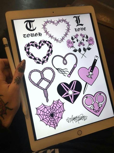 Here it is! My finished Tough Love tattoo flash sheet for Valentines this year These tattoos will be available during our Valentine's walk-in tattoo weekend this Feb. 11th & 12th at Grit N Glory! We will be tattooing from 12pm-8pm, all tattoos $100 from our custom flash sheets, first come, first serve. There will be multiple flash sheets from past years as well as some new additions from our artists that I'll be posting as well! ✨ Traditional Tattoo Designs, Flash Sheets, Love Tattoo, Flash Sheet, Tattoo Flash Sheet, Poke Tattoo, Desenho Tattoo, Tattoo Flash Art, Tough Love