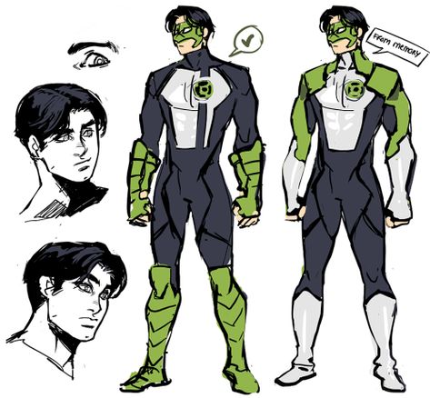 Green Lantern Suit Design, Kyle Rayner Fanart, Green Lantern Redesign, Green Lantern Kyle Rayner, Green Lantern Costume, Captain America Comic Art, Kyle Rayner, Green Lanterns, Comic Costume