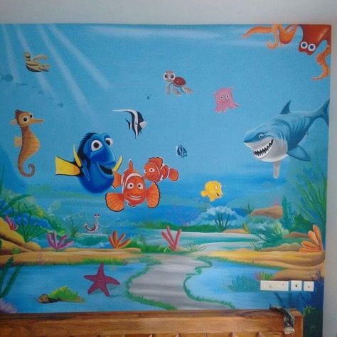 Aquarium Mural, Aquarium Painting, Painting For Kids Room, Safari Animals Birthday, Kids Room Paint, Animals Birthday, Theme Wall, Wall Murals Painted, Sea Theme