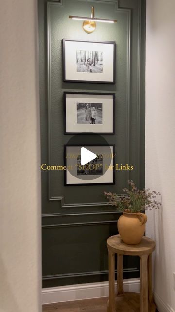 Marlene Perez on Instagram: "Comment “SHOP” for direct links!   FAQ:   -Size of frames? They are 14 x 18 Matted to 8 x 10  -What did you do to the door bell chime?  We upgraded our home security with a sleek new panel that also functions as a door chime, allowing us to remove the old chime from the wall for a cleaner look  How tall are your ceilings? 10 ft tall   • • • • • • • •  #accentwall #homediy #moody #moodyaesthetic #aesthetic #homedecor #homeaesthetics #homeinspo #diy #homereno #homedecor #transitionaldesign #organic #neutral #affordable" Door Bell Chime, Door Chime, Doorbell Chime, Door Bell, Crown Molding, Home Reno, Transitional Design, Home Security, Our Home