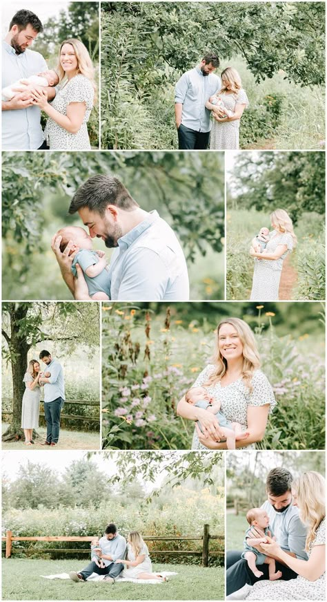 Couples With Newborn Photography, Family Of 3 Poses Newborn, Newborn Pictures Outside Family, Diy Family Of 3 Photos, Family Photos With One Month Old, Family Pictures With 1 Month Old, Family Of 3 With Newborn Photo Ideas, Family Portraits With Infant, Couple With Infant Photography