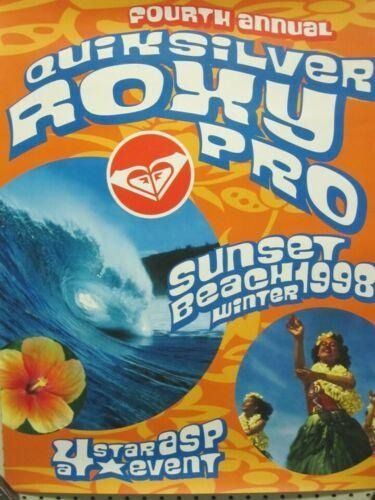 Quicksilver Roxy Pro Surf 1998 Sunset Beach,Hi promotional Poster New Old Stock | #3839626992 Roxy Poster, Vintage Quicksilver, Social Distortion, Promotional Poster, Surfboard Fins, Surfboard Art, Green Box, Roxy Women, Sunset Beach