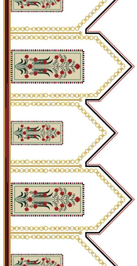 Rajasthani Border Design, Digital Lace Border Png, Digital Borders Design Png, Mughal Lace Border, Mughal Borders, Mughal Pattern, Geometrical Motifs, Islamic Border, Print Design Trends