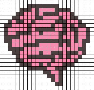 Pixel Anatomy, Biology Pixel Art, Brain Pixel Art, Grids Crochet, Anatomy Medical, Brain Anatomy, Perler Ideas, Patchwork Blanket, Beads Designs