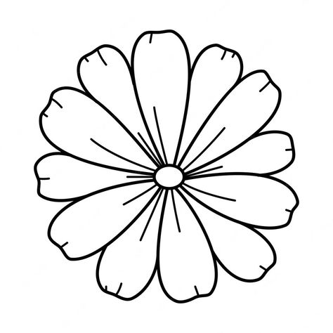 Flower Top View Drawing, Drawn Daisy, Plants Tattoo, Skull Ideas, Background Sketch, Flower Stencils, Art Vector Illustration, Stencil Outline, Doodle Flowers