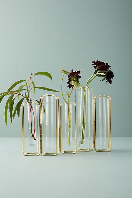 Anthropologie Staggered Vase - beautiful home decor - gifts for her (affiliate link) Monochromatic Interior Design, Gold Vases, Propagating Plants, Decor Guide, Elegant Home Decor, Chic Home Decor, Bud Vase, Elegant Homes, New Wall