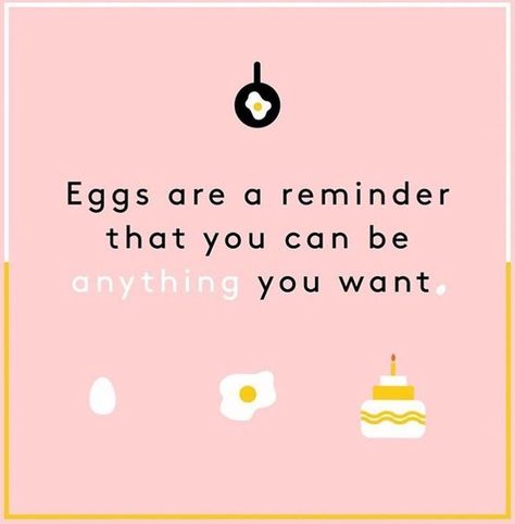 Eggs are a reminder that you can be anything you want \\ qotd Egg Quotes Life, Eggs Quotes, Egg Quotes, The Body Book, Love Me Quotes, Sarcastic Quotes, Pretty Words, Monday Motivation, The Words