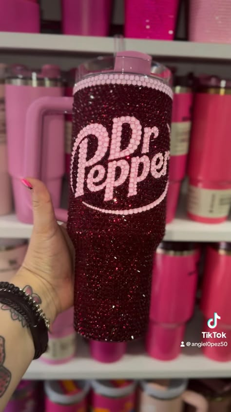 Always taking order follow my instagram/for DIY follow the link for all the supplies i used #drpepper #stanley #stanleytumbler #rhinestone #blingbling #blingqueen #blingiton Rhinestone Projects Diy, Cups With Cricut, Bling Phone Cases Diy, Bedazzled Stuff, Bling Cups, Diy Rhinestone Crafts, Rhinestone Ideas, Rhinestone Tumblers, Cup Inspiration