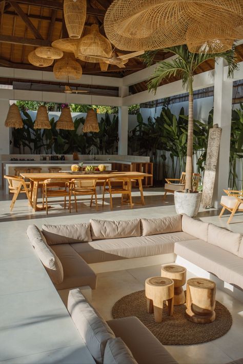 Modjo Villas Bingin | Adorable Interior Design Bali Modern Interior, Tulum Interior Design Beach Houses, Bali Decor Interior Design, Bali Interior Design Inspiration, Bali House Design Villas, Tulum Decor Inspiration, Tulum Interior Design, Balinese Interior Design, Bali Inspired Home