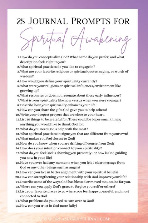 spiritual journal prompts Wiccan Journal Prompts, Spiritual Awakening Journal Prompts, Journal Prompts For Intuition, Buddhist Journal Prompts, Christian Journal Prompts For Healing, Spiritual Practices Daily, Journey Journal Ideas, Purpose Journal Prompts, Journal Prompts Spiritual