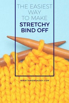 Casting Off Knitting, Bind Off Knitting, Stretchy Bind Off, Knitting Hacks, Knitting Help, Knitting Stitches Tutorial, Knitting Basics, Beginner Knitting Patterns, Knitting Tips