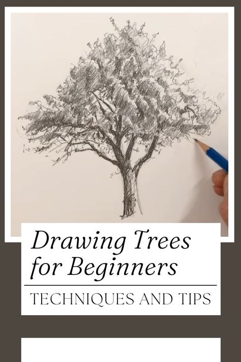 Picture this: You’re sitting in a park, sketchbook in hand, ready to capture the beauty of the trees around you. But where do you start? Right here, with this friendly and engaging tutorial! Whether you’re sketching a simple tree for a landscape or crafting a detailed study, this video is your step-by-step guide. The creator will walk you through the process, making it as easy as drawing a line from trunk to branches. This isn’t just about drawing trees, it’s about developing your skills... Tree Sketching Pencil, How To Draw Trees With Pencil, Pictures Of Trees To Draw, How To Sketch A Tree, Draw Evergreen Trees, Drawing Trees Simple, Tree Sketch Tutorial, How To Draw Landscape Step By Step, Tree Sketches Simple