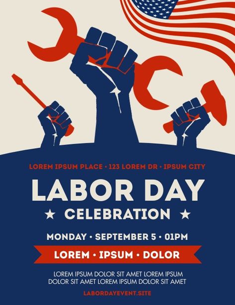 LABOR DAY FLYER Us Labour Day, Labor Day Poster Design, Queer Activism, Holiday Social Media Posts, Labor Day Design, Labor Day Poster, Posters Layout, Graphic Design Posters Layout, Ad Layout