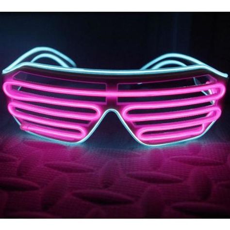 Stand out from the crowd, with these original neon led light up shutter shades. Great fun for festivals, parties, raves, shows & concerts. Be the light of the party! ✨ Electric Pink & Blue Aqua Neon LED Light Up Glasses ✨ Three different settings; slow flashing, fast flashing, and solid neon light. ✨ Perfect for ✨ Stand out in the crowd Technical Stuff: Pack Size: 20cm x 13cm x 5cm One size fits all Weight: 130g Requires: 2 x AA Batteries (Not Included) Neon Glasses, Light Up Glasses, Pink Neon Wallpaper, Shutter Shades, Pink Neon Sign, Be The Light, Blue Led Lights, Blue Neon, Glow Party