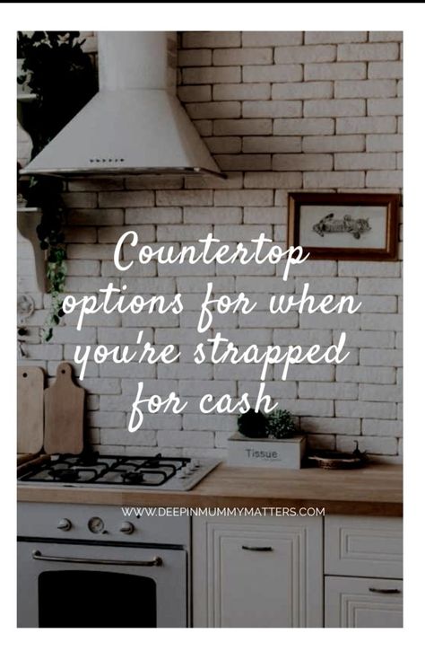 Countertop Options for When You're Strapped Of Cash 1 Alternative Kitchen Countertops, Kitchen Countertops On A Budget, Affordable Countertops, Durable Countertops, Cheap Countertops, Countertop Options, French House, Bohemian Home, Chic Home