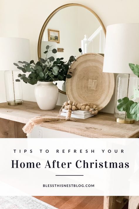 How To Decorate After Christmas, Decorate After Christmas, After Christmas Decor, Ektorp Sofa, Christmas Branches, Living Room Shelves, Room Shelves, Refresh Your Home, Winter Home Decor