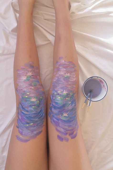 Leg Art, Leg Painting, Art Tumblr, Popsugar Beauty, Artist Aesthetic, Art Corner, Hand Tattoo, Aesthetic Painting, Mehendi Designs