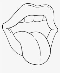 Tounge Out Drawings, Outline Drawings Aesthetic, Lips Outline, Mouth Tounge Out Sketch, Lip With Tongue Out Drawing, Lips Coloring Pages, Lips With Tounge Out Drawing Easy, Tattoo Of Lips Outline, Lip Outline