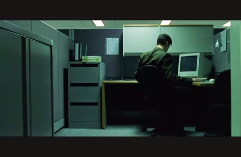 Office Space Movie, Matrix Film, The Matrix Movie, Work Cubicle, Office Movie, Retro Office, Exit Sign, Office Cubicle, Office Job