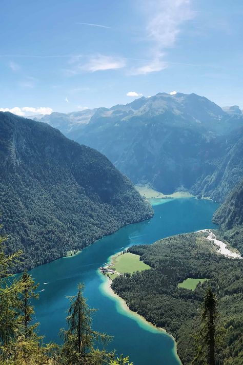 Hiking view towards from Archenkanzel in Berchtesgaden National Park in Berchtesgadener Land after a short hike from Kuhrointhütte and Grünstein Baden Germany, Forest Core, View Point, Hiking Guide, Best View, Best Kept Secret, Germany Travel, Nice View, Travel Photos