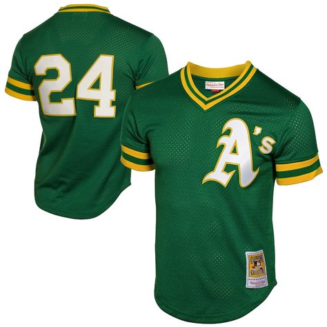 Rickey Henderson Oakland Athletics Mitchell & Ness 1991 Cooperstown Mesh Batting Practice Jersey - Green Rickey Henderson, The Best Game, Jersey Outfit, Oakland Athletics, Team Shirts, Vintage Tee, Mitchell & Ness, Baseball Jersey, Baseball Jerseys