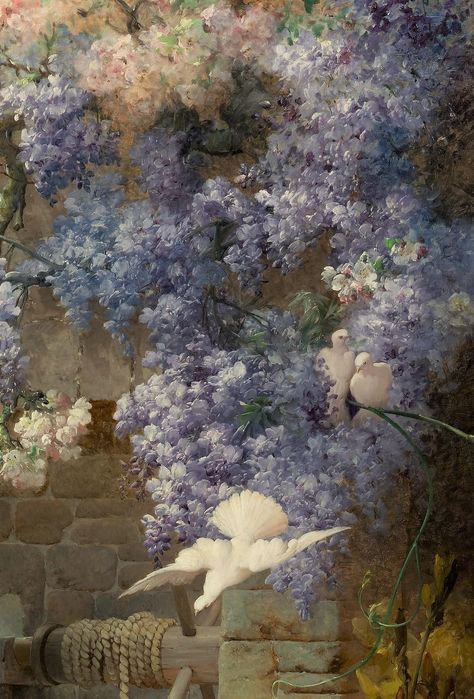 "Spring" by Eugene Bidau Eugene Bidau, Images Victoriennes, Rennaissance Art, Old Paintings, Aesthetic Painting, Romantic Art, Painting Wallpaper, Ethereal Art, Classical Art