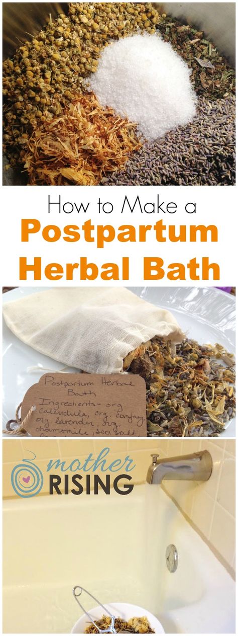 How to Make a Postpartum Herbal Bath A postpartum herbal bath is a relaxing way to heal, soothe and restore oneself after the challenges of childbirth.  Here’s how to make a postpartum herbal bath, a sitz bath, frozen postpartum herbal pads, and a postpartum herbal peri bottle. Leave a comment and let me know if [...] Herb Bath, Peri Bottle, Postpartum Doula, Birth Doula, Herbal Bath, Natural Pregnancy, Post Partum, Baby Massage, Postpartum Care