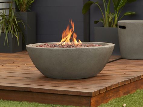 Real Flame Riverside Propane Fire Bowl Propane Fire Bowl, Propane Tank Cover, Natural Gas Fire Pit, Concrete Fire Pits, Fire Pit Bowl, Fire Pit Ideas, Real Flame, Propane Fire Pit, Diy Fire Pit