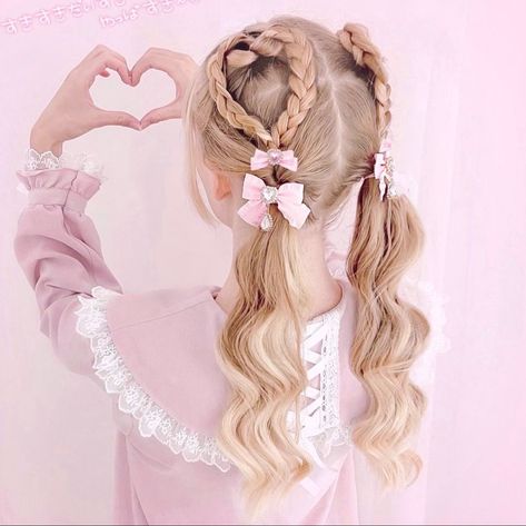 Cute Coquette, Kawaii Hairstyles, Dye My Hair, Hair Reference, Dream Hair, Aesthetic Hair, Cute Kawaii, Hair Designs, Pretty Hairstyles