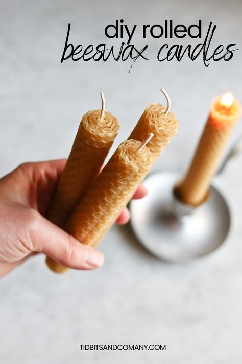 Learn how to make stunning beeswax rolled candles and get free printable gift tags. These candles are so easy, even the kids can make them! Rolled Beeswax Candles Diy, Environmental Crafts, Pillar Candles Diy, Making Beeswax Candles, Beeswax Diy, Rolled Beeswax Candles, Rolled Candles, Beeswax Candles Diy, Beeswax Pillar Candles