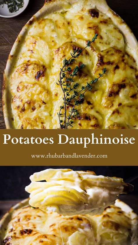 Creamy Potato Gratin, Potato Daphonoise, Potato Dolphinoise Recipe, French Potato Casserole, Fancy Scalloped Potatoes, French Potatoes Au Gratin, French Scalloped Potatoes, Birthday Dishes Recipes, Potatoes Dauphinoise Recipe