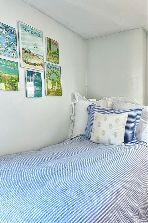 Costal Blue Dorm Room, Dorm Room Inspo 2023, Dorm Headboard Pillow, Creative Dorm Room Ideas, Nautical Dorm Room, Summer Dorm Room, Coastal Grandma Dorm Room, Coastal Grandmother Dorm Room, 2024 Dorm Ideas