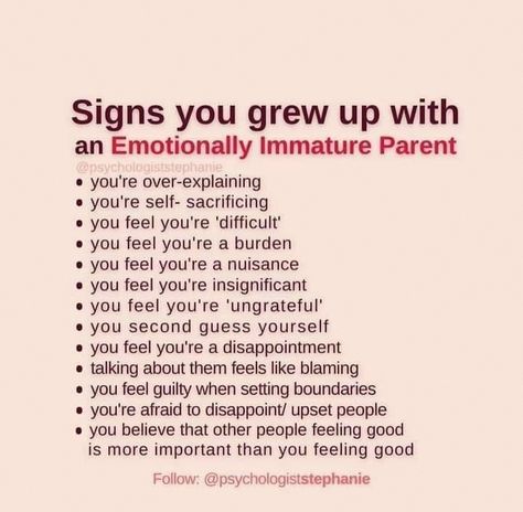 Emotionally Immature Parents, Toxic Mother, Emotionally Immature, Existential Therapy, Narcissistic Family, Toxic Parents, Mental Health Facts, Narcissistic Parent, Narcissistic Mother