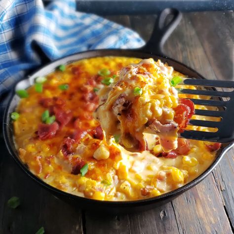 Kansas City Cheesy Corn - Frugal Hausfrau Cheesy Corn Casserole, Potatoe Recipes, Cheesy Corn, Usa Food, Oat Cakes, Corn Casserole, Corn Recipes, Steak Dinner, Grilled Corn