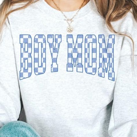 Boy Mom Graphic T-Shirt, White, Women's (S, Grey) Boy Mom Sweatshirt, Boy Mom Shirt, Mom Of Boys Shirt, Mom Sweatshirt, September 2024, Boy Mom, Cozy Sweatshirts, Checkered Pattern, Mom Shirt