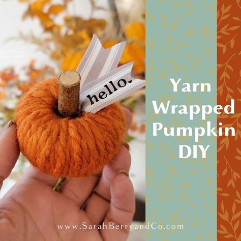 Yarn Wrapped Pumpkins, Sarah Berry, Fall Crafts For Adults, Pumpkin Diy, Stick Figure Family, Friend Crafts, Diy Videos Tutorials, Fall Things, Pumpkin Fall Decor