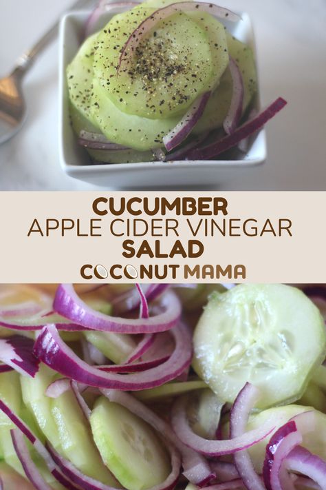 Enjoy this simple and delicious cucumber vinegar salad tossed in an apple cider vinegar marinade. This salad is a refreshing side dish! Cucumber Salad With Apple Cider Vinegar, Apple Cider Vinegar Cucumbers And Onions, Apple Cider Vinegar Marinade, Cucumbers And Onions In Vinegar Sugar, Cucumber Vinegar Salad, Apple Cider Vinger Cucumber, Cucumber Vinegar, Cucumber And Onion Salad Vinegar Sugar, Apple Cidar Vinegar