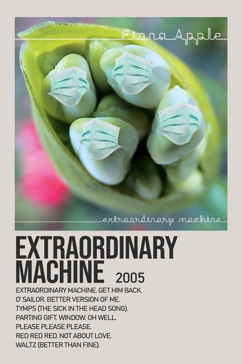 minimalist album poster extraordinary machine fiona apple alternative album poster alternate album poster Fiona Apple Wallpaper, Fiona Apple Poster, Minimalist Album Poster, Apple Poster, Extraordinary Machine, Polaroid Album, Album Wall, Mini Posters, Album Posters