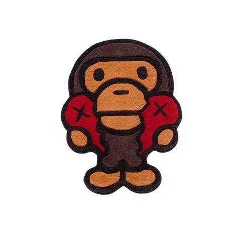 CUSTOM BAPE x KAWS RUG  90cm in height.  Made from 100% NEWZEALAND WOOL BACKED WITH THE HIGHEST QUALITY BACKING AND MATERIALS.  THESE RUGS ARE MADE TO ORDER  (Usually takes 2-3 weeks dispatch) CUSTOMISE:  We also offer custom orders.  Message us with your design and request.  We can also customise any rug based on size & colour to suit your requests. \ SHIPPING: Usually takes 4-8 Working days.  please do not machine wash the rugs.  Please check out the shop and our other rugs and items. Kaws Stickers, Bape Decor, Kaws Rugs, Kaws Carpet, Bape Rug, Kaws Rug, Small Kaws Rug, Kaws Red And Black, Bape Cartoon