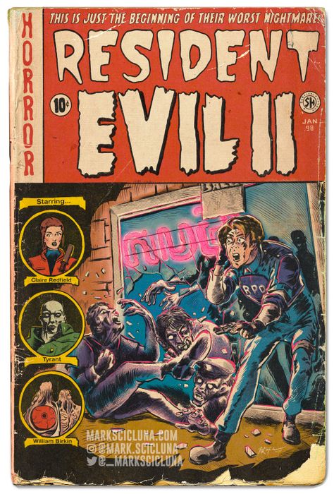 Resident Evil 2, Resident Evil Game, Art Comic, Horror Comics, Comic Book Covers, Book Cover Art, Fan Book, Video Game Art, Resident Evil