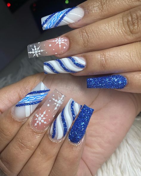 26 Winter Nails Acrylic Ideas for 2024-2025: Trendy and Stylish Designs - Fall Update 2024 Nails Acrylic Ideas, Christmas Nail Designs Acrylic, Almond Acrylic Nails Designs, Snowflake Art, Blue Christmas Nails, Intricate Snowflake, Acrylic Ideas, Dad Shorts, Square Nail Designs