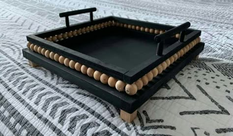 Trays Made From Picture Frames, Diy Coffee Table Tray Dollar Store, Dollar Store Trays Diy Projects, Dollar Tree Wooden Tray Ideas, Tray Design Ideas, Diy Decorative Tray, Wooden Tray Painting Ideas, Diy Tray Decor, Dollar Store Diy Projects