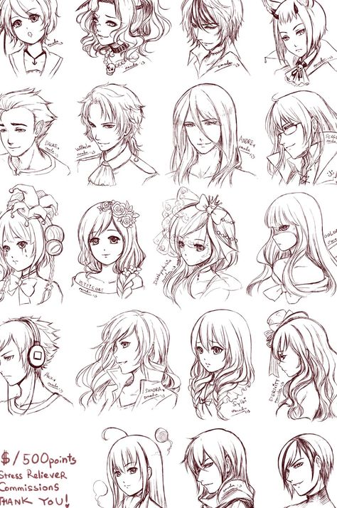 Sketch Head, Some Drawings, Pelo Anime, Drawing Eyes, Some Sketches, How To Draw Anime Hair, Character Sketches, Anime Drawing, Hair Images