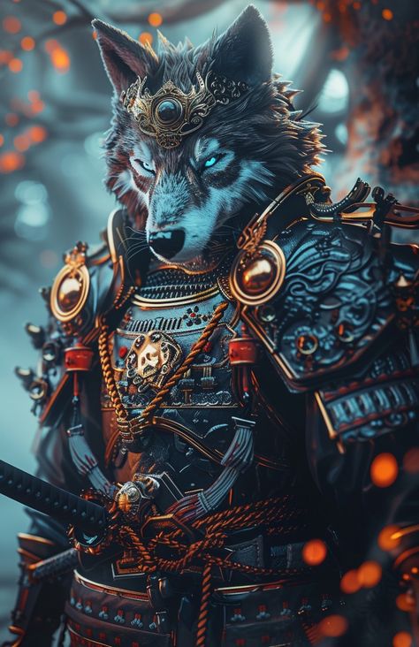 Wolf Samurai, Samurai Wolf, Werewolf Art, Black Moon, Wolf Art, Hey There, Mythical Creatures, Stylus, Animal Art